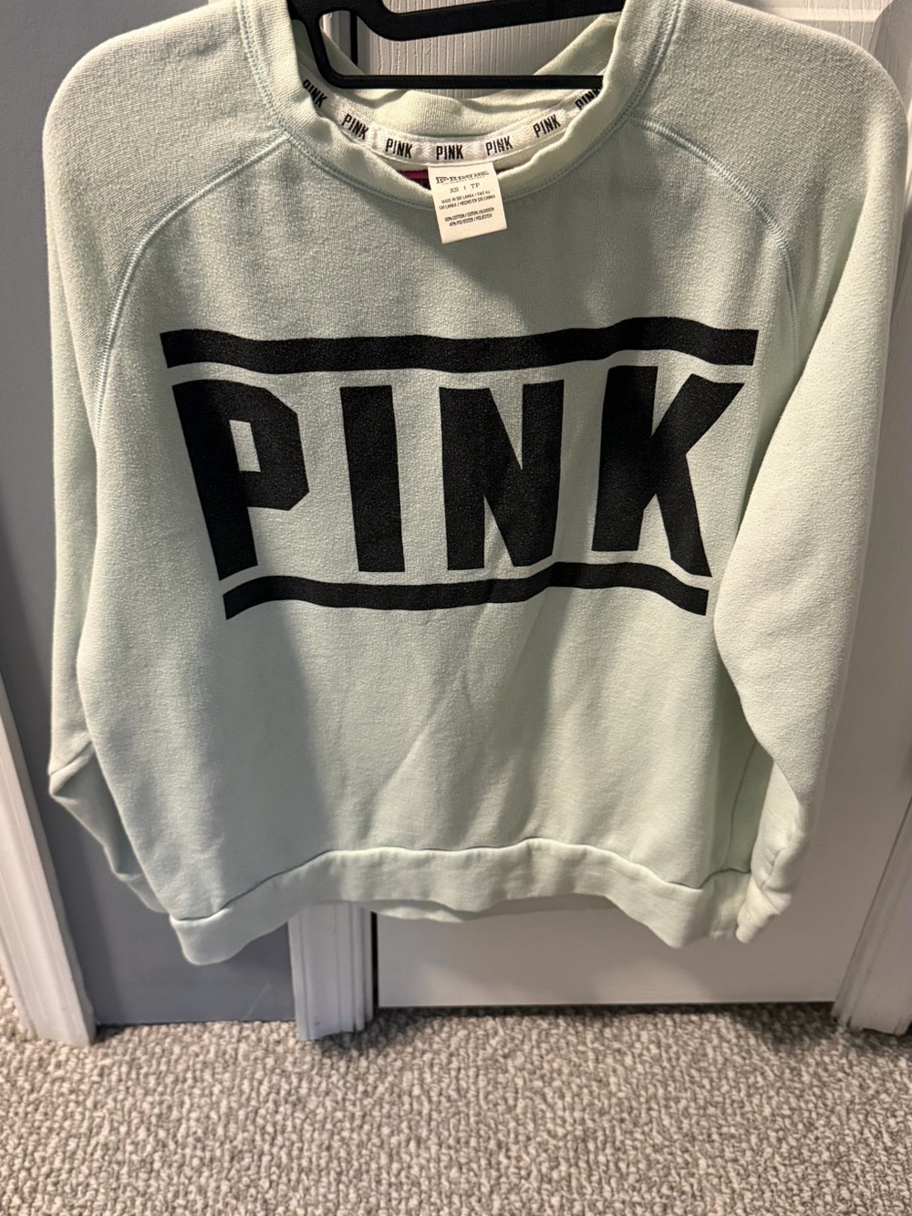 PINK Victoria's Secret Classic Crewneck Sweatshirt in Light Mint XS